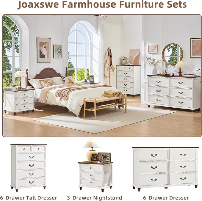 Joaxswe Farmhouse 6 Drawers Dresser - Image 6
