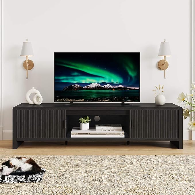 FATORRI TV Stand for 75/65/55 Inch TVs, Mid Century Modern Entertainment Center - Image 8