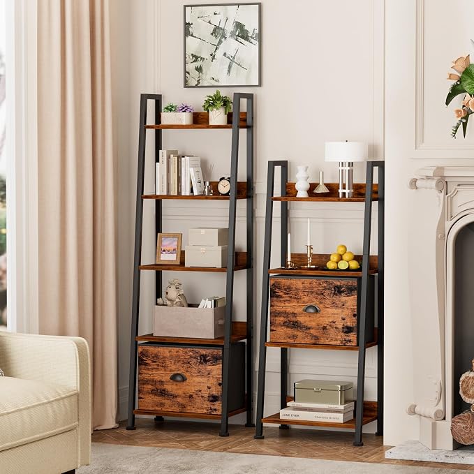 Furologee 4-Tier Ladder Shelf, Ladder Bookshelf - Image 6