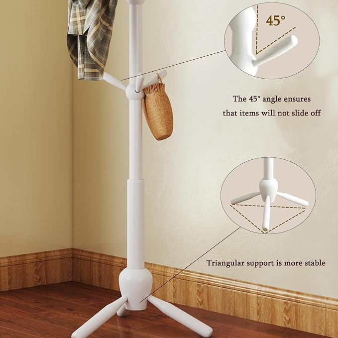 Solid Wood Coat Rack Stand, Morden Heavy Duty Coat Hanger Stand - Image 6