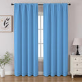 CUCRAF Light Blue Blackout Curtains 84 inch Length 2 Panels Set, Rod Pocket by CUCRAF
