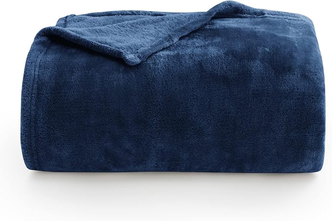 BEDELITE Fleece Blanket Twin Size Navy Blue Throw Blankets - Image 7
