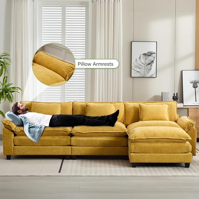 Oprisen 120" Modular Sectional Sofa, Comfy Cloud Couch Sectional Sofa - Image 5