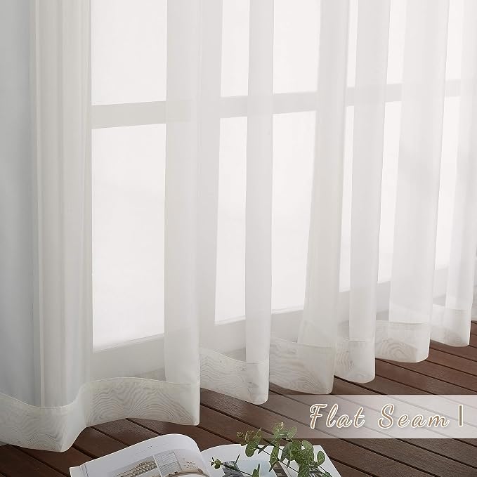NICETOWN Sheer Curtains for Windows 63 inch Length, Grommet Living Room Curtain - Image 6