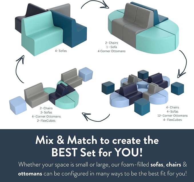 Children's Factory Medium Contour Sofa, Mix-and-Match Kids Chairs, Corner - Image 4