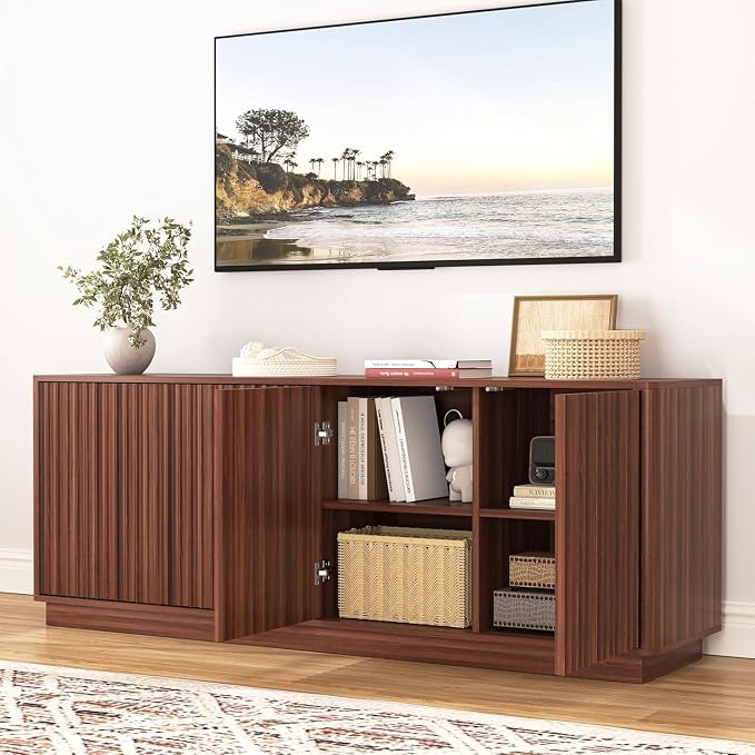 63'' Fluted TV Stand for TVs up to 75'', Modern Media Console - Image 6