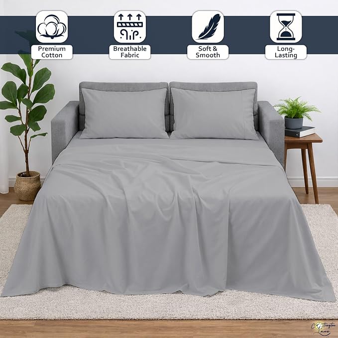 Cottington Lane Sleeper Sofa Sheets Full Size, 4 Piece Premium Quality 100% - Image 2