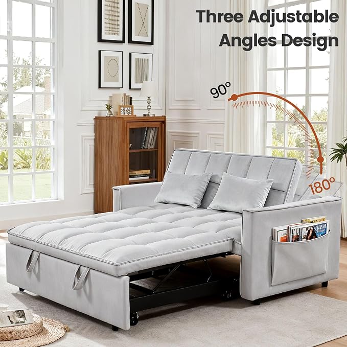 Convertible Sleeper Sofa Bed, Loveseat Sleeper Sofa - Image 4