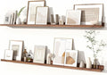 Fun Memories Picture Ledge Shelves Set of 2, 55 Inch Rustic Wall Mounted by FunMemories