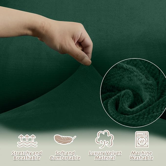 Arfntevss Sectional Recliner Couch Covers Velvet Corner Sectional Sofa Cover - Image 5