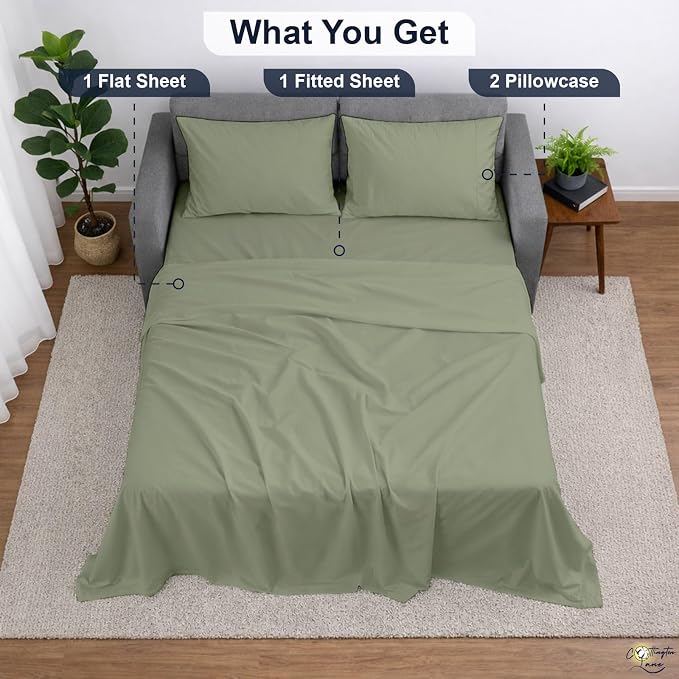 Cottington Lane Sleeper Sofa Sheets Queen Size, 4 Piece Premium Quality 100% - Image 5