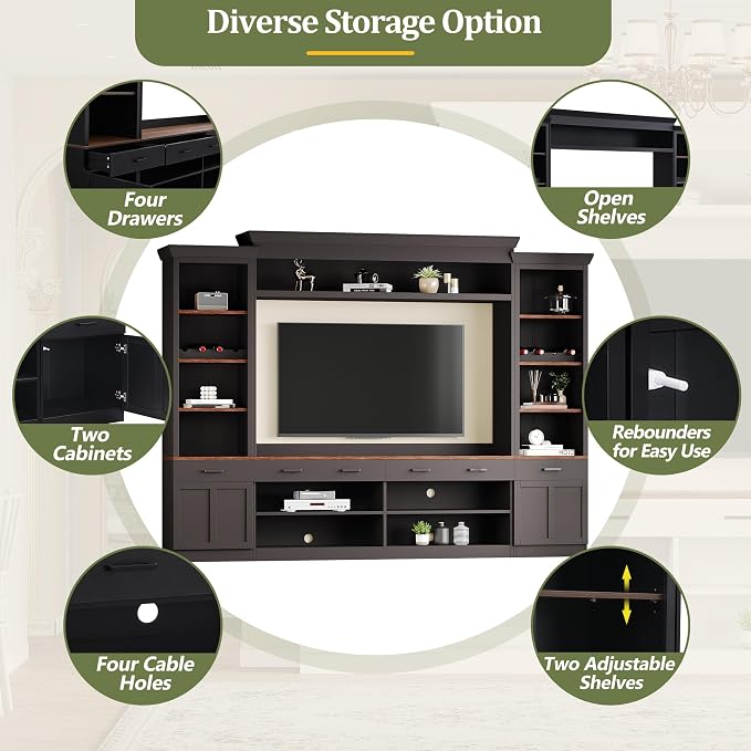 Merax Minimalist Entertainment Wall Unit Set - Image 4