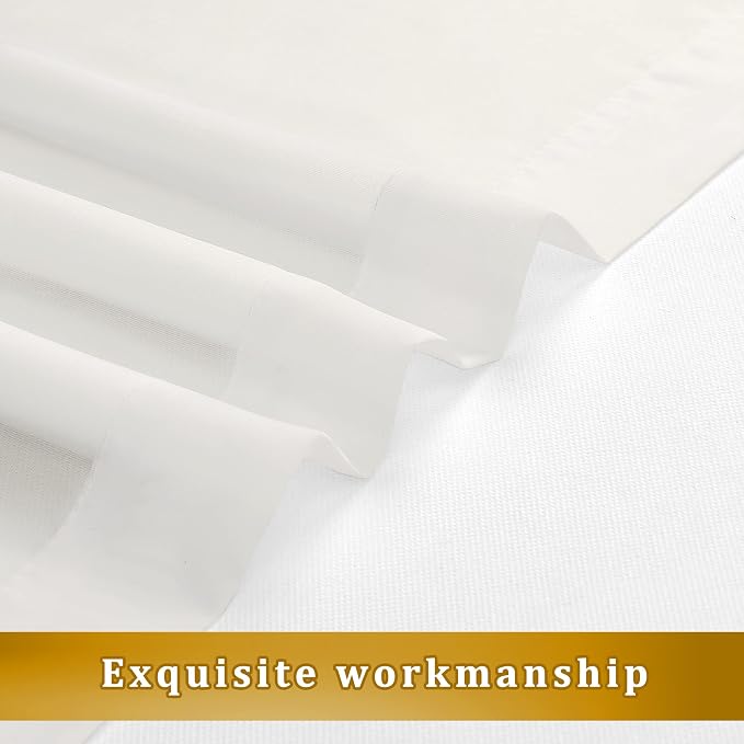 Aiyufeng Ivory Sheer Curtains for Living Room 45 inch Length 2 Panels Set - Image 3