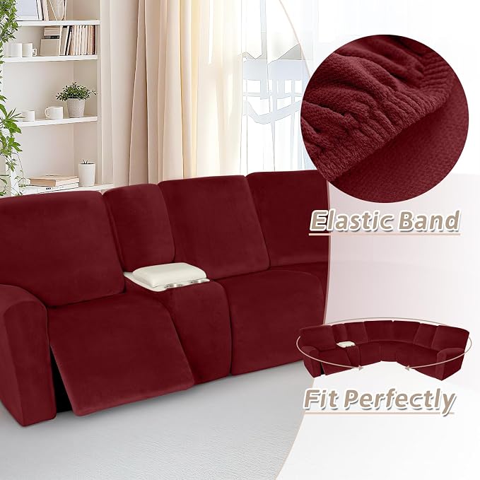 Arfntevss Sectional Recliner Couch Covers Velvet Washable Corner Sectional Sofa - Image 6