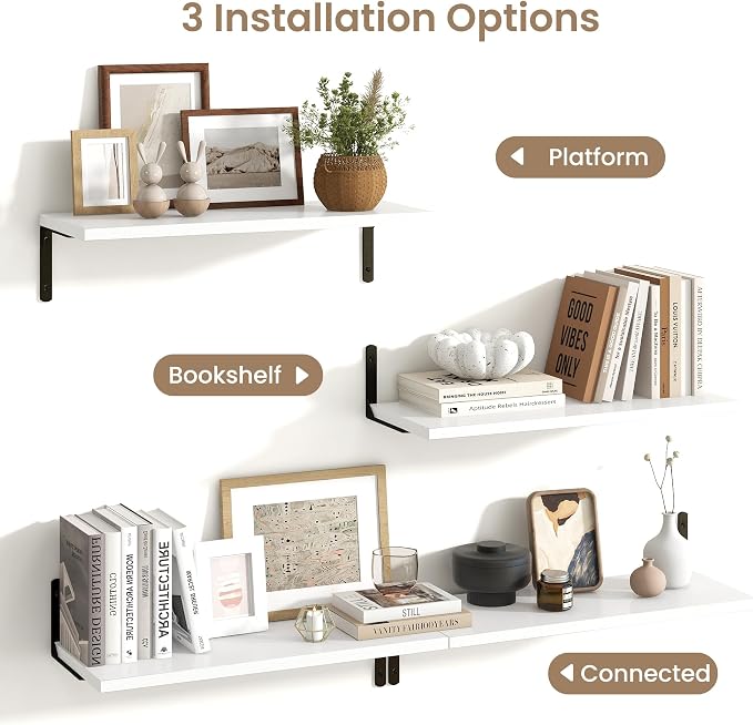 Fun Memories Deep Floating Shelves, 24W x 8D Floating Shelves Set of 2 - Image 5