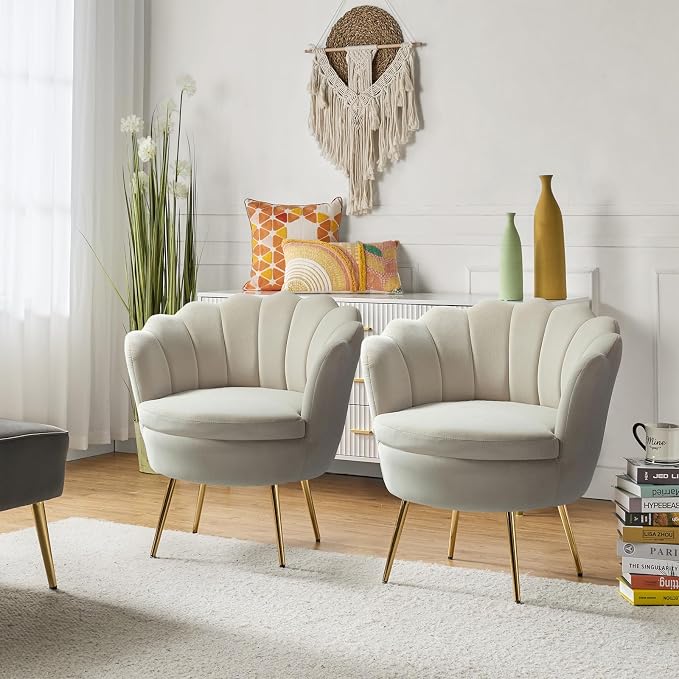 HULALA HOME Modern Velvet Accent Chairs Set of 2 by HULALAHOME