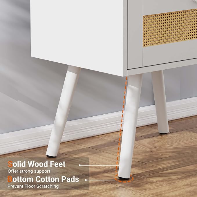 SUPERJARE Nightstands with Charging Station, Bedside Table Set of 2 with PE - Image 7