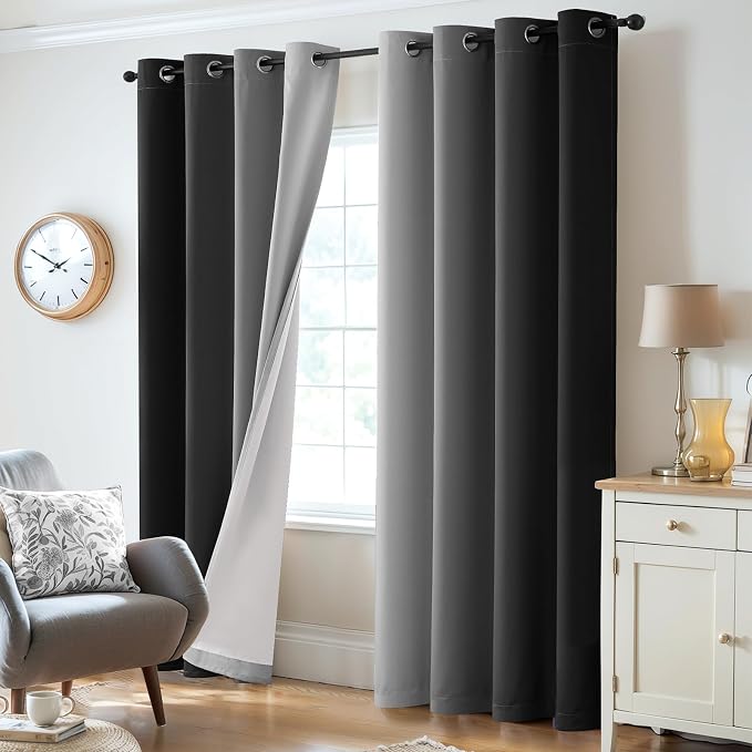 Yakamok 100% Blackout Curtains 63 Inch Length 2 Layers, Light Blocking Thermal - Image 6