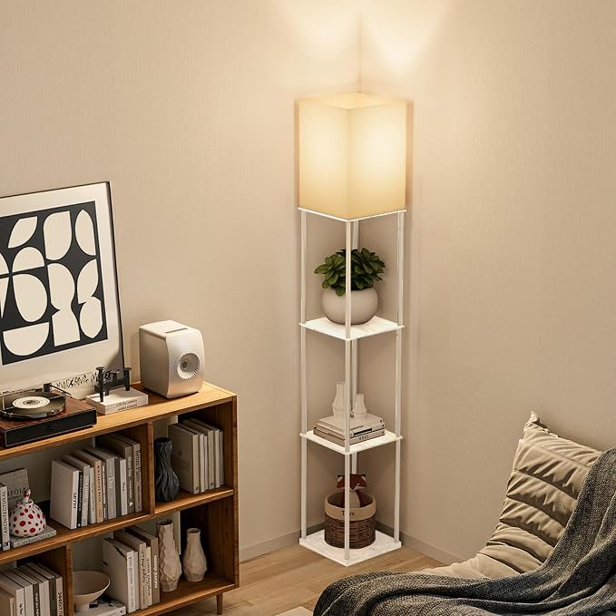 Gupuzm Floor Lamp with Shelves, 4 Layer Square Standing Lamp with 3 Color - Image 6