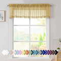 Simplebrand Gold Sheer Valances 14 Inches Long by Simplebrand