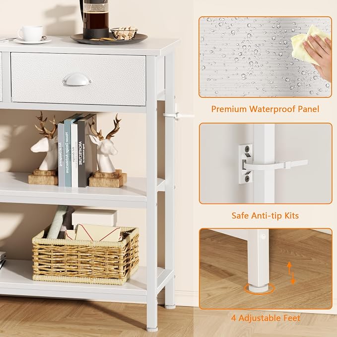 Furologee White Long 47" Console Sofa Table - Image 5