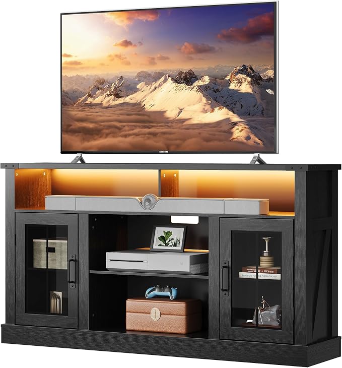 WLIVE Farmhouse TV Stand for 65 Inch TV, Tall Entertainment Center - Image 9