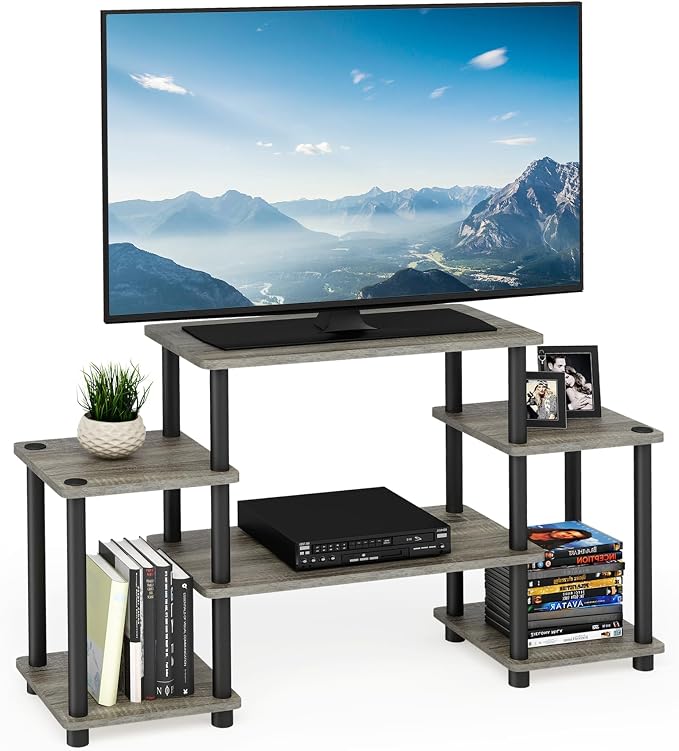 Furinno Turn-N-Tube No Tools Entertainment Center, Round Square Corner by Furinno-FitsYourSpaceFitsYourBudget