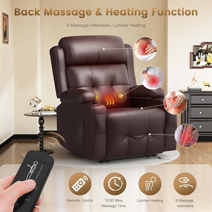 Recliner Sofa Set, Home Theater Seating Wall Hugger Recliners - Image 7