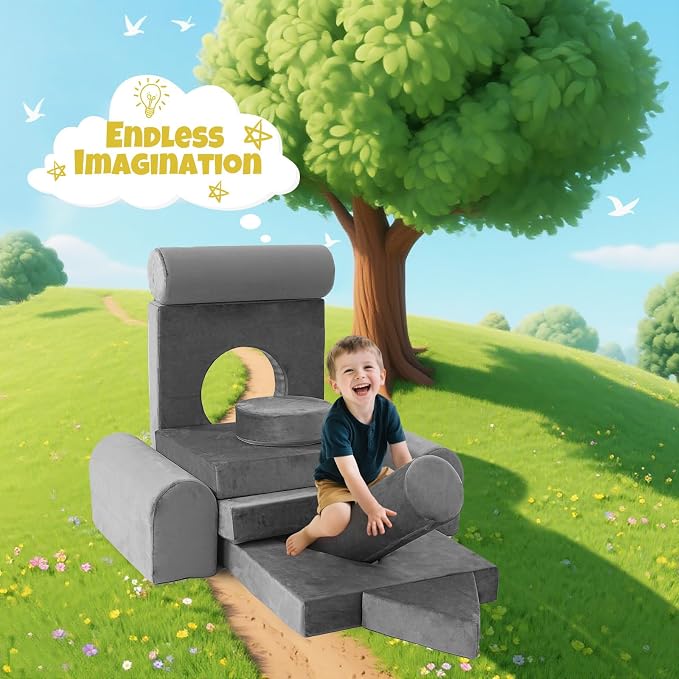 Modular Kids Play Sofa Multifunctional Kids Sofa Convertible Foam Floor Mat - Image 2