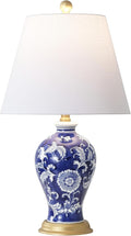JONATHAN Y 24" Navy/White French Country Ceramic Floral Urn Table Lamp by JONATHANY