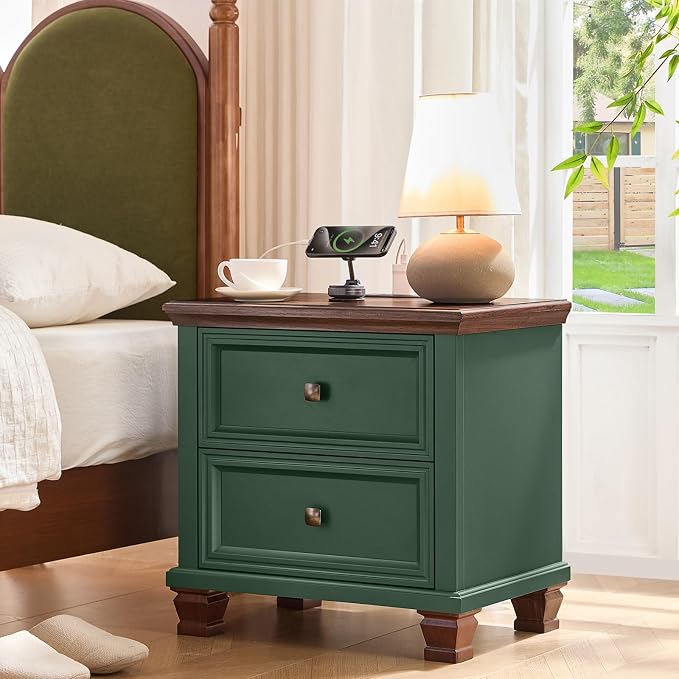 SAVOR LIFE Farmhouse Nightstand Set of 2 - Image 4