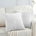 Fancy Homi 2 Packs Pure White Decorative Throw Pillow Covers 16x16 Inch by Fancy+Homi