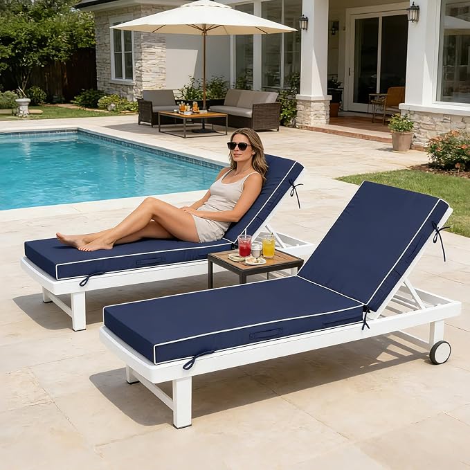 80x26x4in Lounge Cushions for Outdoor Furniture, Outdoor Lounge Chair Cushions - Image 6