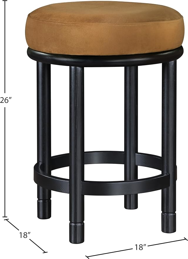 Meridian Furniture 977Saddle-C Monette Collection Art Deco Counter Stool - Image 3