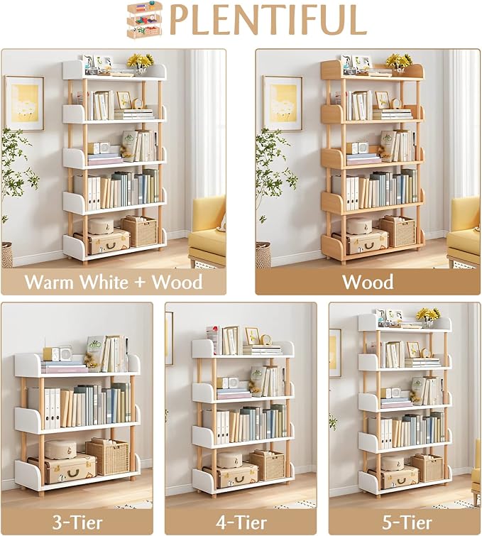 OSCHF 5-Tier Wooden Open Bookcase - Image 4