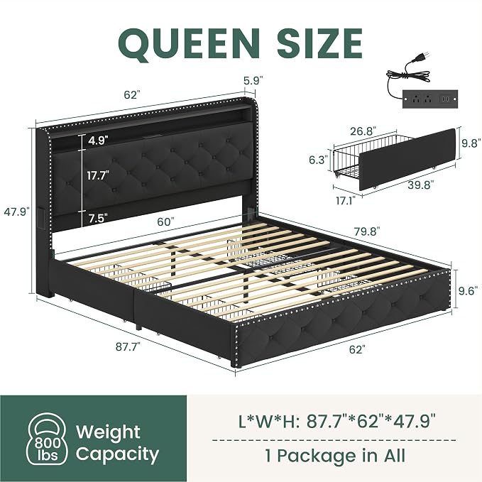 LARMACE Queen Size Bed Frame - Image 2