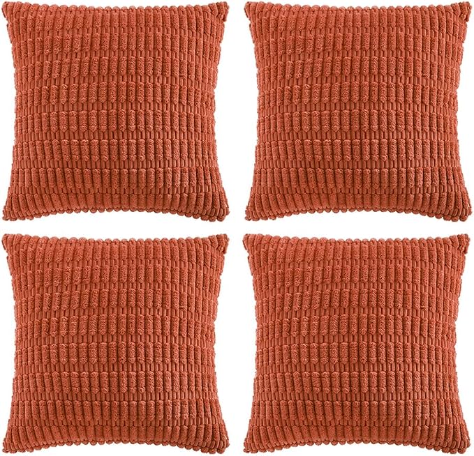 Fancy Homi 4 Packs Boho Burnt Orange Fall Decorative Throw Pillow Covers 16x16 by Fancy+Homi
