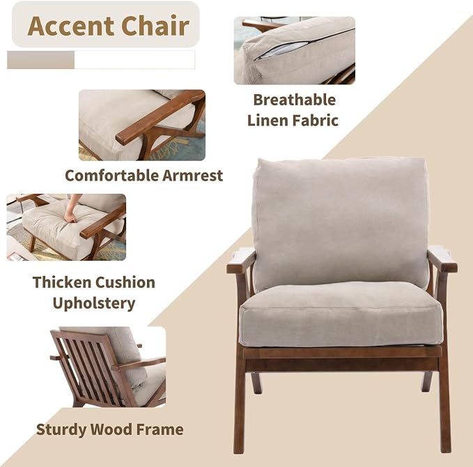 HNY Mid Century Modern Accent Chair - Image 4