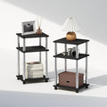Furinno Just 3-Tier Turn-N-Tube Open Storage Nightstand, Stainless Steel Tubes by Furinno-FitsYourSpaceFitsYourBudget