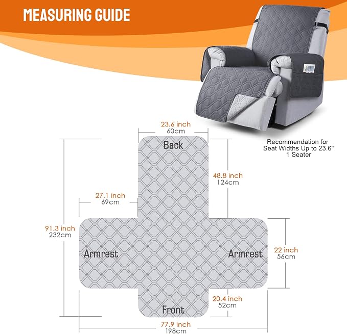 VANSOFY 100% Waterproof Recliner Chair Covers, Recliner Cover Non-Slip Dog - Image 4