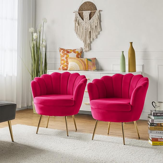 HULALA HOME Modern Velvet Accent Chairs Set of 2 by HULALAHOME