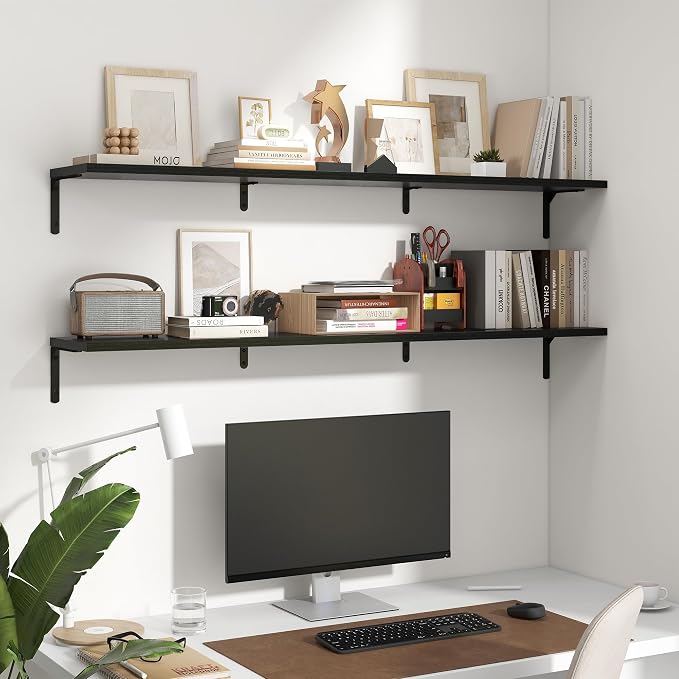 Fun Memories Deep Floating Shelves, 55W x 8D Floating Shelves Set of 2 - Image 6