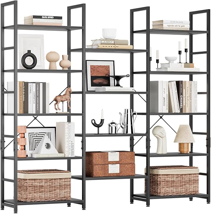 NUMENN Triple 5 Tier Bookshelf, Wide Book Shelf - Image 3