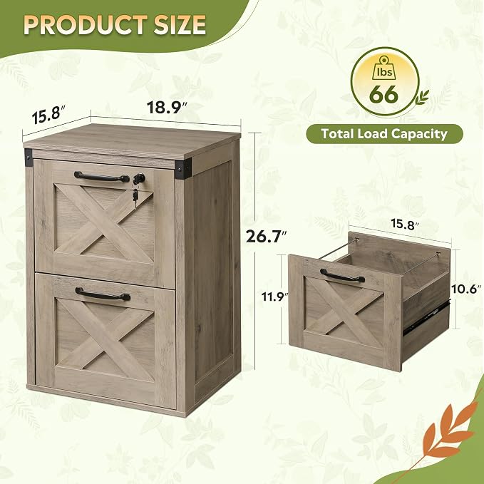 DEVAISE 2 Drawer File Cabinet - Image 3