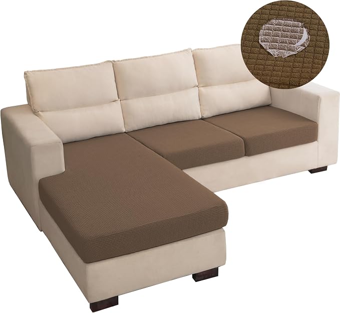 Water Repellent L Shaped Couch Covers 3 Pieces Sofa Seat Cushion Slipcovers by TOPYUMH