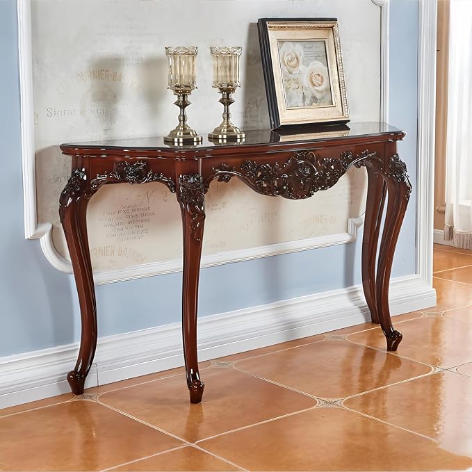 Vintage French Console Table, Wood Entryway Table - Image 2