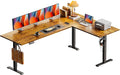 Casaottima 71 Inch Reversible Electric L Shaped Standing Desk, Height by Casaottima