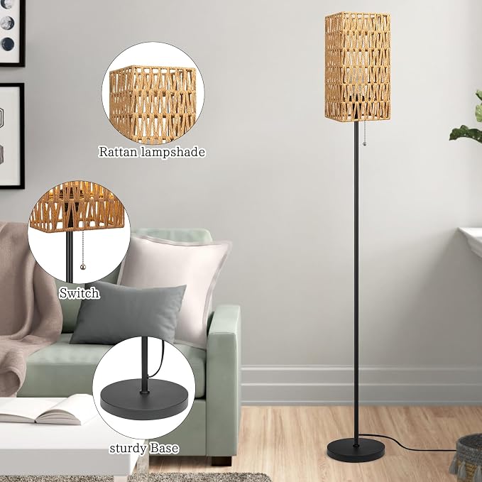 Ruiever Floor Lamp for Living Room, Farmhouse Floor lamp, Modern Standing lamp - Image 4
