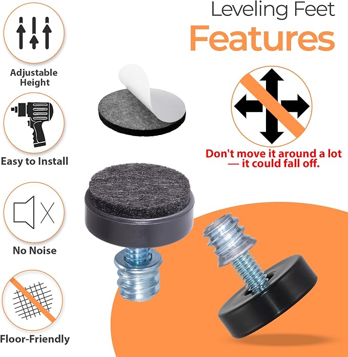 24 Pack M6 Thread Adjustable Furniture Levelers - Image 5