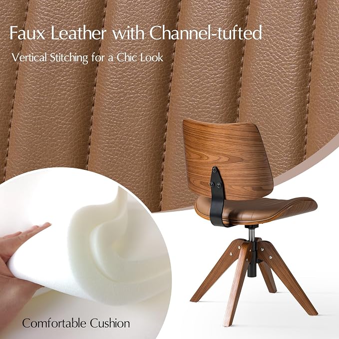 HULALA HOME Faux Leather Home Office Chair - Image 6